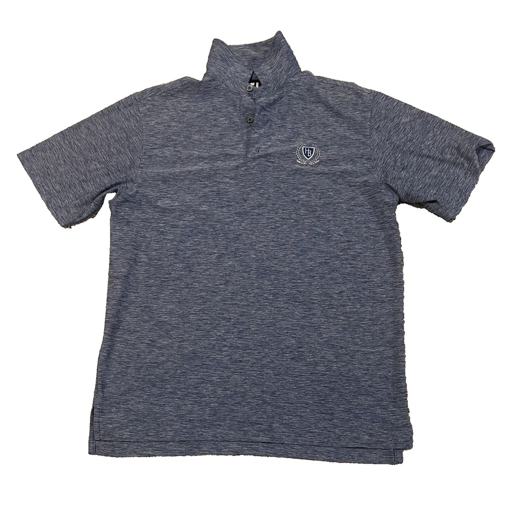 FootJoy Men’s Golf Polo Shirt Small Blue Heather HB Crest Performance Stretch